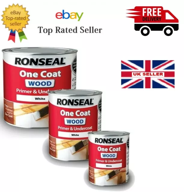 Ronseal - One Coat Wood Primer and Undercoat White - 250ml / 750ml / 2.5L