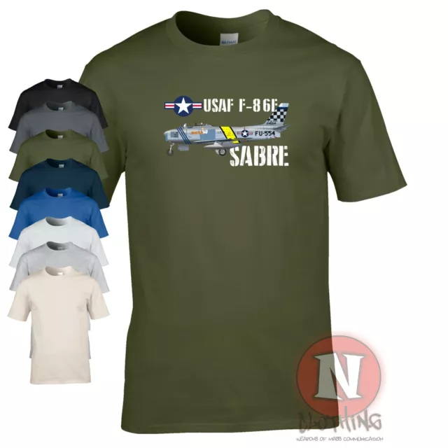 F86 Sabre US fighter aircraft t-shirt American cold war jet plane USAF