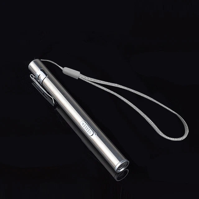 USB Mini Rechargeable Flashlight Stainless Steel Strong Light LED Medical Flashl