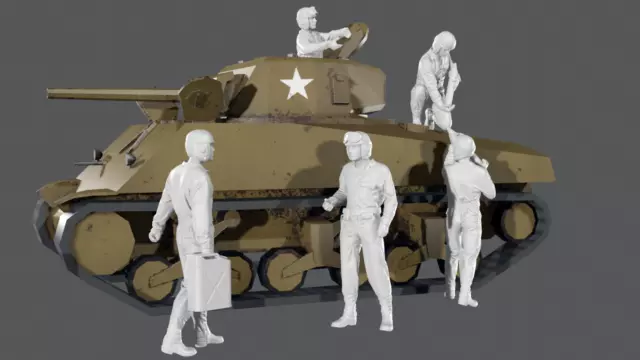 WWII US Army Tank Crew Summer - Rearming - 5 Figure Set