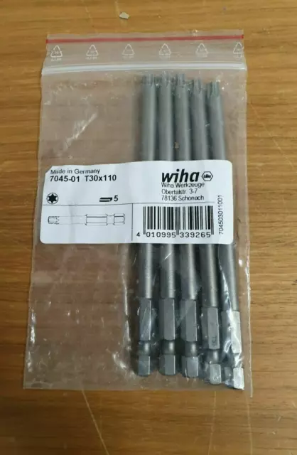 5Stk (1Stk/8eur) Wiha Bit Professional TORX1 T30x110mm UR