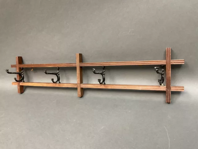 Vtg Farmhouse Hook Adirondack Coat Rack Rustic Clothes Hat Bag Hanger Wall Mount