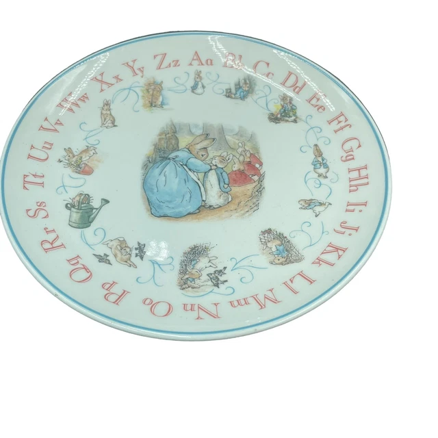Wedgwood Peter Rabbit ABC Learning Plate China 8" Frederick Warne England 1993