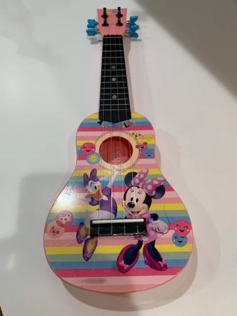 First Act Pink Disney Guitar Minnie Mouse 4 String Plastic Ukulele Daisy Duck ￼￼
