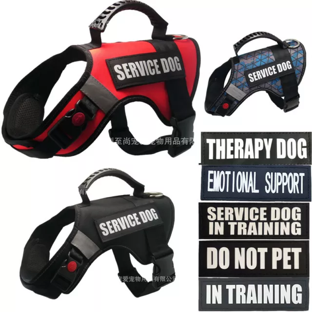 Service Dog Harness NoPull Pet Control Reflective Collar Soft Vest Emotional ESA