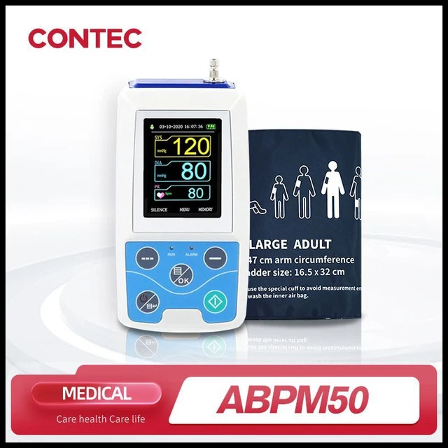 Arm Ambulatory Blood Pressure Monitor 24hours NIBP Holter CONTEC ABPM50+...
