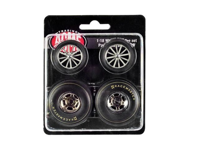 Acme A1800815W 1/18 Scale Altered Dragster Chrome Wheel & Tire Set for Diecast