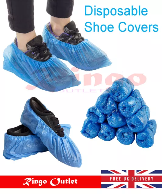 Disposable Shoe Covers Plastic Anti Slip Cleaning Overshoes Protective Reusable