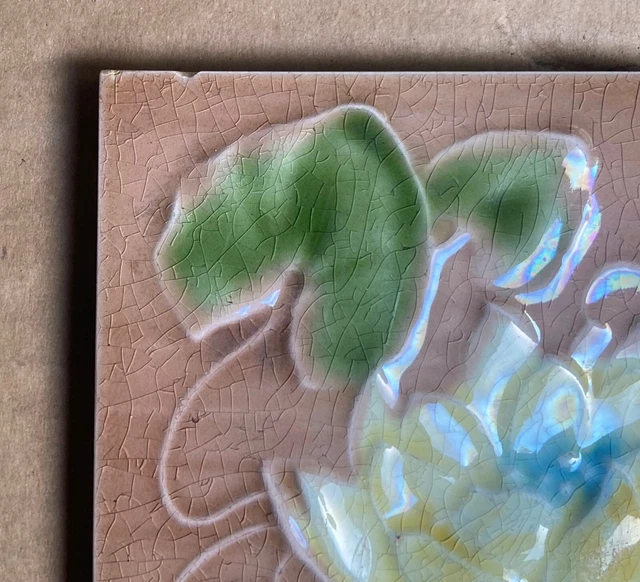 Alfred Meakin - Antique Art Nouveau Majolica Tile C1900 3