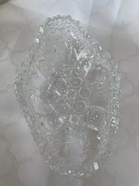 Vintage American Brilliant Depression Glass Diamond Shaped Candy Dish Small Bowl 8