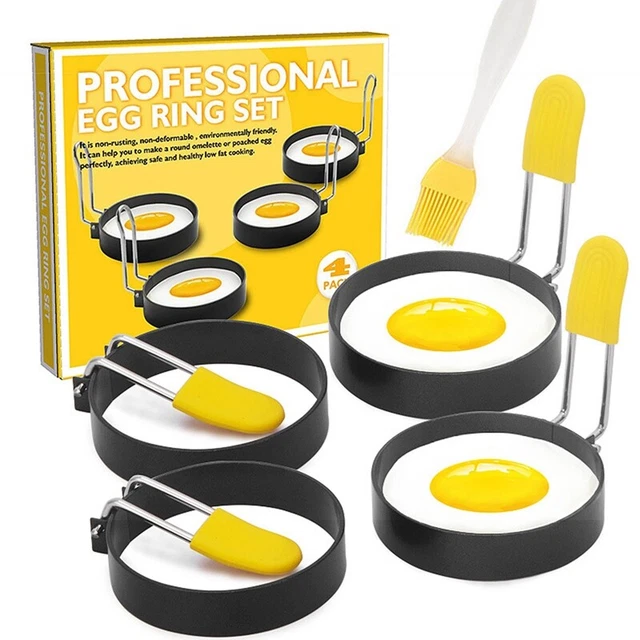 Anillo antiadherente moldeador de huevos fritos moldeador de acero inoxidable 2/4X moldeador cocina nuevo;