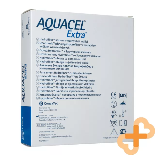 ConvaTec Aquacel Extra Bandage 10x10 CM 10 Stück Nicht Anhaftender für Nässenden 2