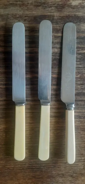 3 Faux Bone Handle Knifes