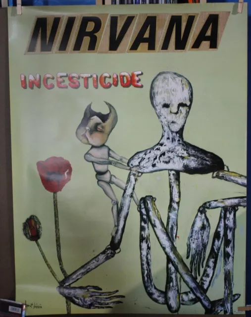 Nirvana Incesticide Vintage US Promo Poster VG 23" x 35" Kurt Cobain Dave Grohl