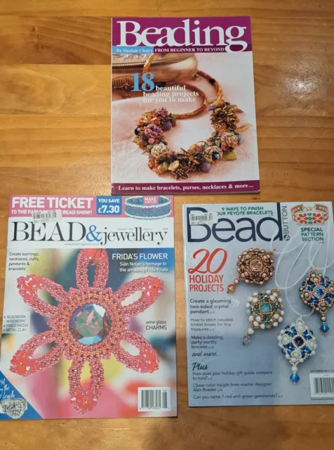 3x BEADS BEADING MAGAZINES Bead & Jewellery, Bead & Button, Beading For Beginner