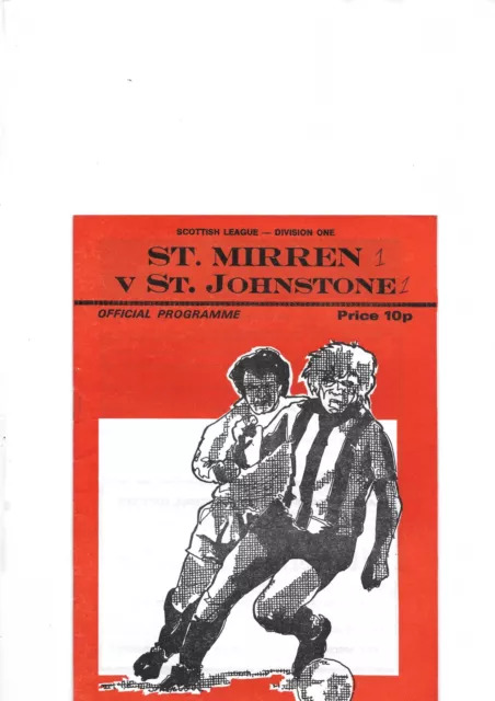 St Mirren V St Johnstone 8/3/1977 League Match Programme