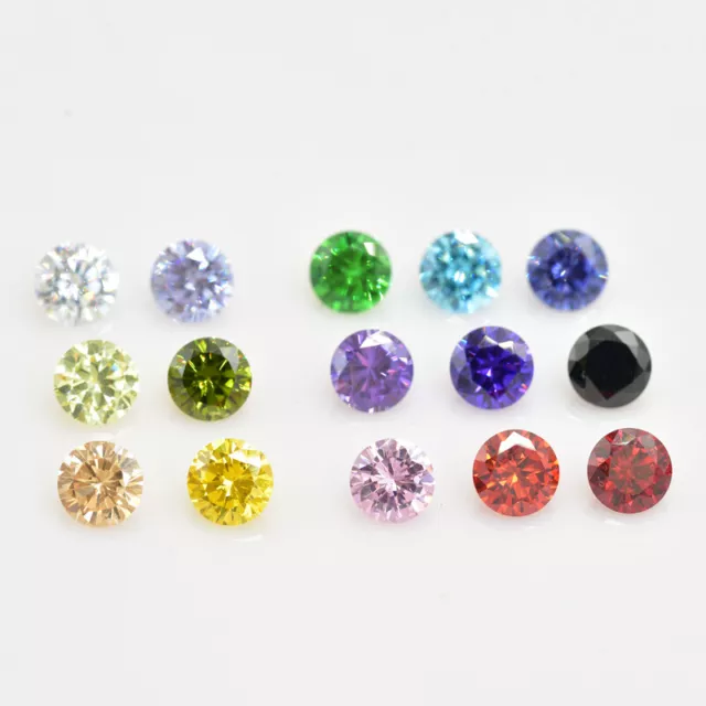 4-10mm Round 15pcs 1pcs each color,Loose cubic Zirconia Stone DIY for Jewelry