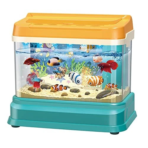 Mini Aquarium for Kids Fishing Toys Artificial Fish Tank with Moving Fish*4 with