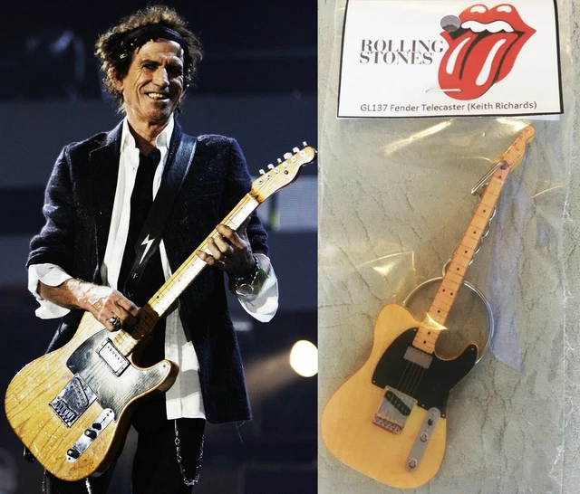 KEYCHAIN GUITAR FENDER Telecaster Keith Richards Rolling Stones Brand