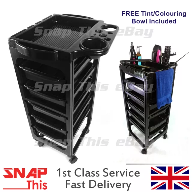 Salon Hairdresser Barber Hair Storage Trolley Beauty Drawers Spa Cart Colouring