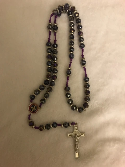Purple Jeweled Rosary- Brand New - Unused - Unopened- And Blessed