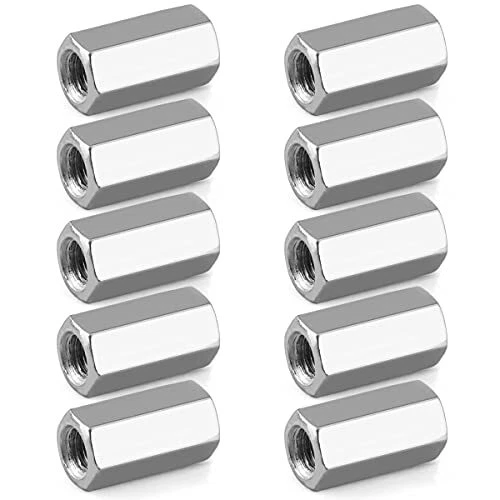 Hex Nut Rod 10pcs M8 X 1.25pitch Stainless Steel Metric Hex Coupling Nut 24mm Le