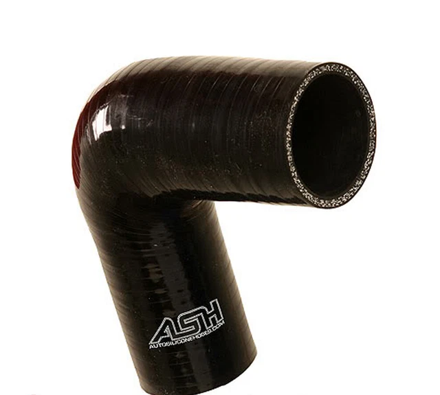 90° Gradi, Manicotto Silicone, Reduzierungsbogen, 70mm > 63mm Tubo IN Nero