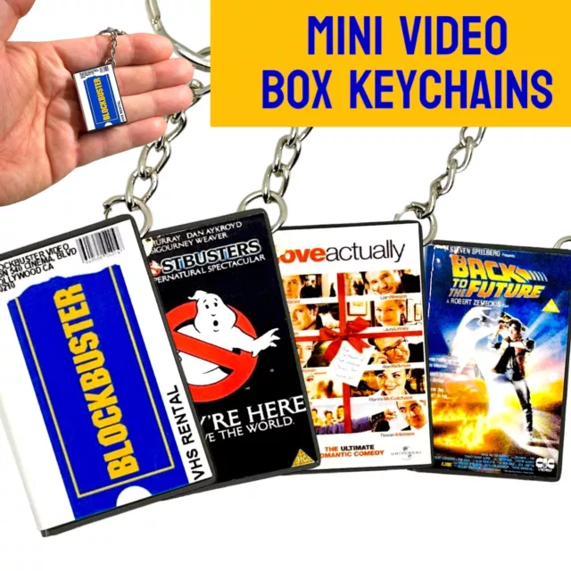 Miniature Nostalgic VHS Movie Box Film Customised Keyring - Unique Keychain