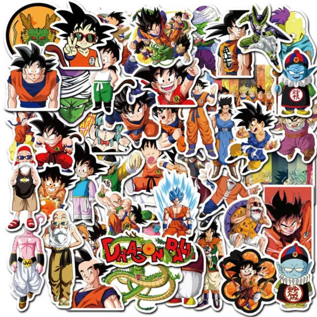 100 Pcs Dragon Ball Z Son Goku Bulma Sticker Set, Use: Laptop Car Phone Fridge