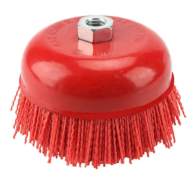 6 x 5/8-11 Abrasive Nylon Filament Cup Brush for Removal Rust Paint Corrosion Re