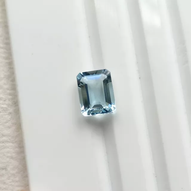 9x7 mm 2.10 Cts Natural Blue AAA Grade Octagon Cut Aquamarine Loose Gemstone