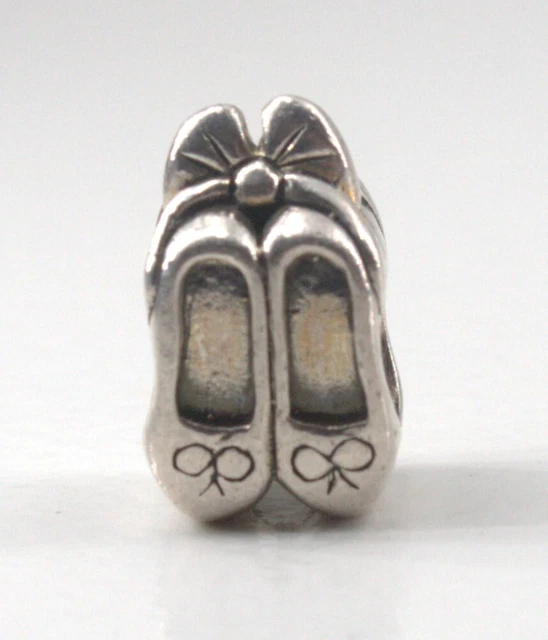 Sterlingsilber Charm Paar Ballett Hausschuhe Perlenschild CB 1/2" Chamilia Stil