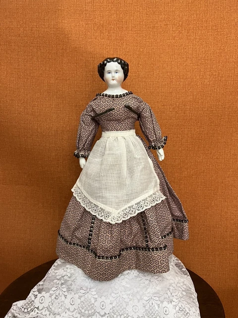 Vintage/Antique 13" German China Shoulder Head Doll Unmarked Cloth Body Nice!