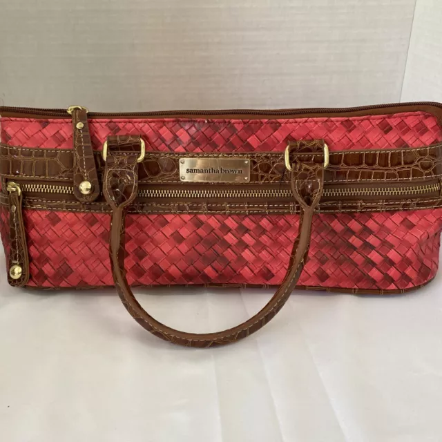 Samantha Brown Insulated Wine Lunch Bag Clutch Red / Brown (ET)