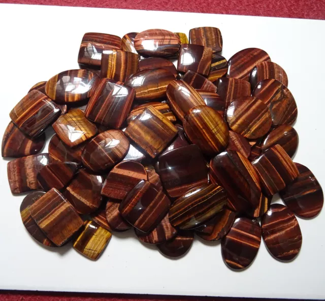 100% Natural Red Tiger Eye Cabochon ~Wholesale Lot~ Loose Gemstones