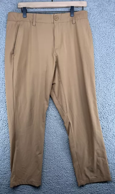 Men's Under Armour The Showdown Pant Solid Tan Khaki Golf Pants Size 34 W 30 L