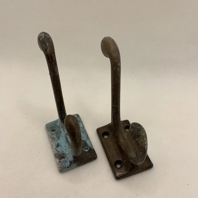 Reclaimed 2 Pair vintage B&P no 5498 metal hooks coat pegs