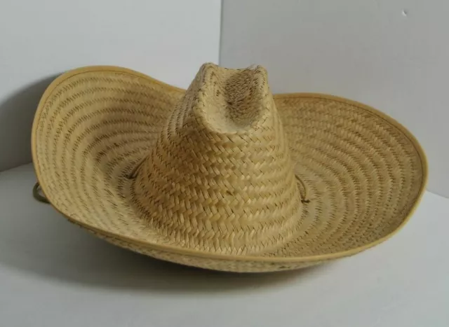 NATURAL Straw HAT Sombrero Summer BEACH Cowboy Western Vintage Wear