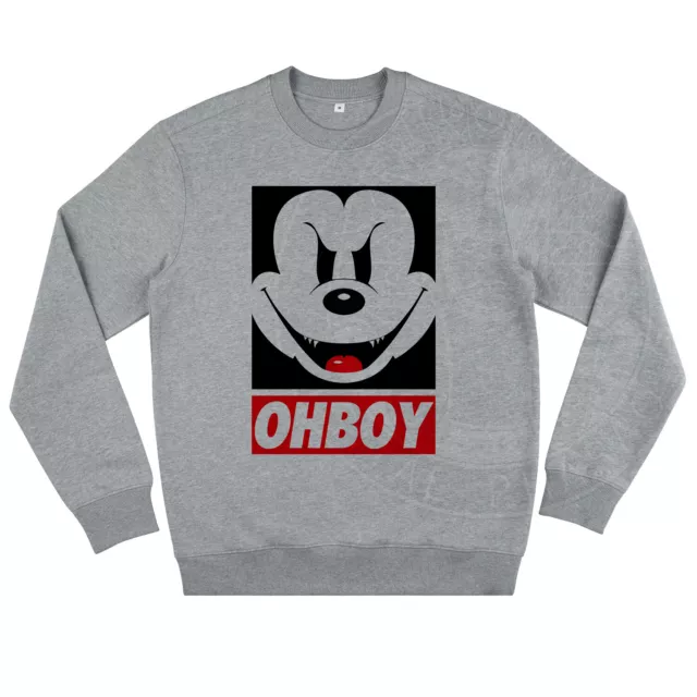 Böser Mickey Maus Ohboy Grau Pullover Gehorchen Disney Kapuze Minnie Charakter