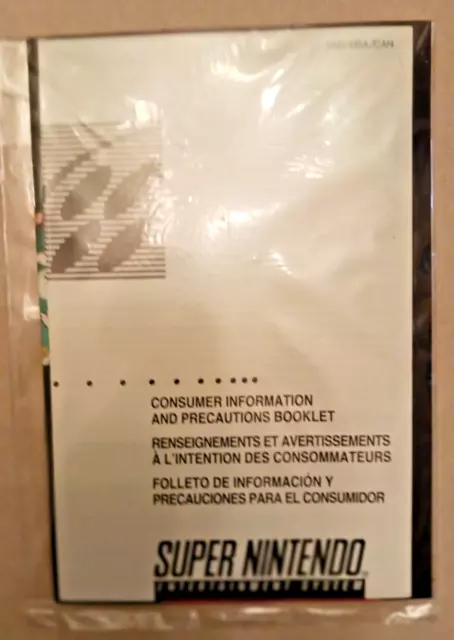 Vintage 1992 Super Nintendo Consumer Information & Precaution Booklet Bilingual