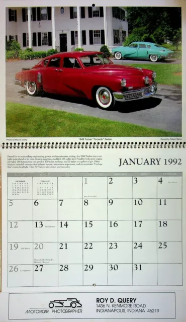 Vtg NOS 1992 Kings Of The Highway Classic Cars Appointment Wall Calendar Photos 2