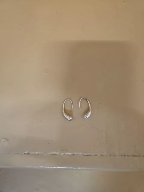 Tiffany & Co Elsa Peretti Sterling Silver Teardrop Hoop Earrings