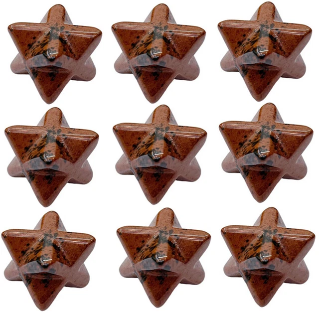 20pc 25mm Natural Golden Swan Stone Merkaba Star Healing Reiki Adventurine Decor
