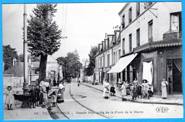 Cpa 93 Villemomble - Grande Rue, Prise De La Place De La Mairie