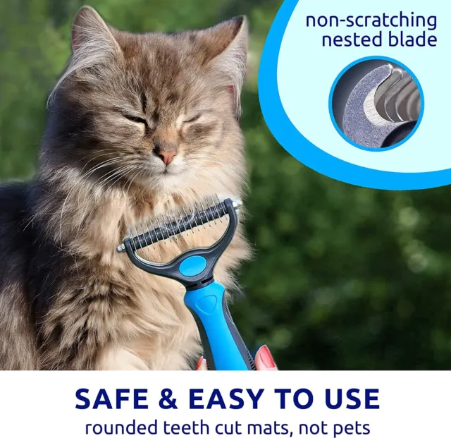Brush Pet Dog Cat Grooming Hair Comb Remover Tool Fur Undercoat Rake Double-Side 5