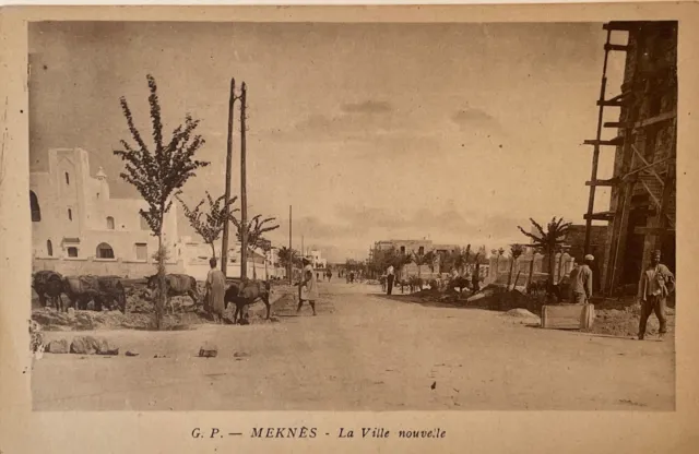 RPPC Meknes Morocco - La Ville - c. 1900 Sepia Postcard