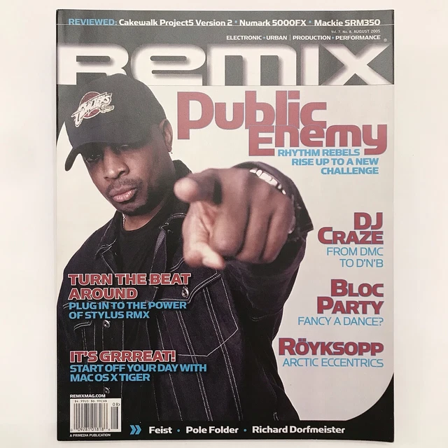 REMIX MAGAZINE PUBLIC ENEMY August 2005 Royksopp DJ Craze Bloc Party