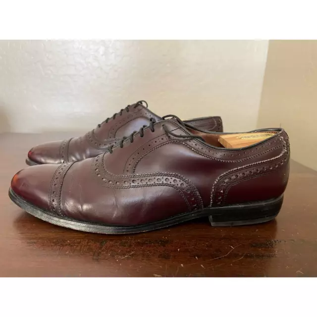 Allen Edmonds Mens Oxford Dress Shoes Brown Cap Toe Lace Up 10E