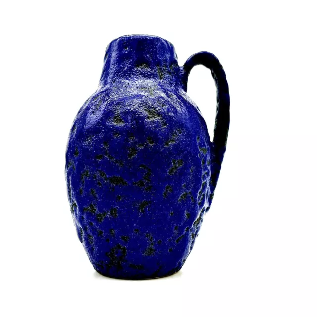 West German Pottery Scheurich Blue Lava Glazed Ceramic Vase 1960's Heinz Siery 2