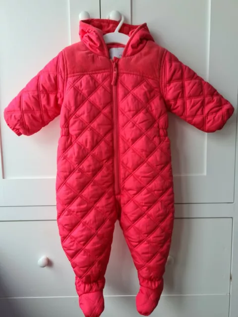 🌸 Immaculate Next Pramsuit Baby Girls 9-12 Months All In One Snowsuit Winter